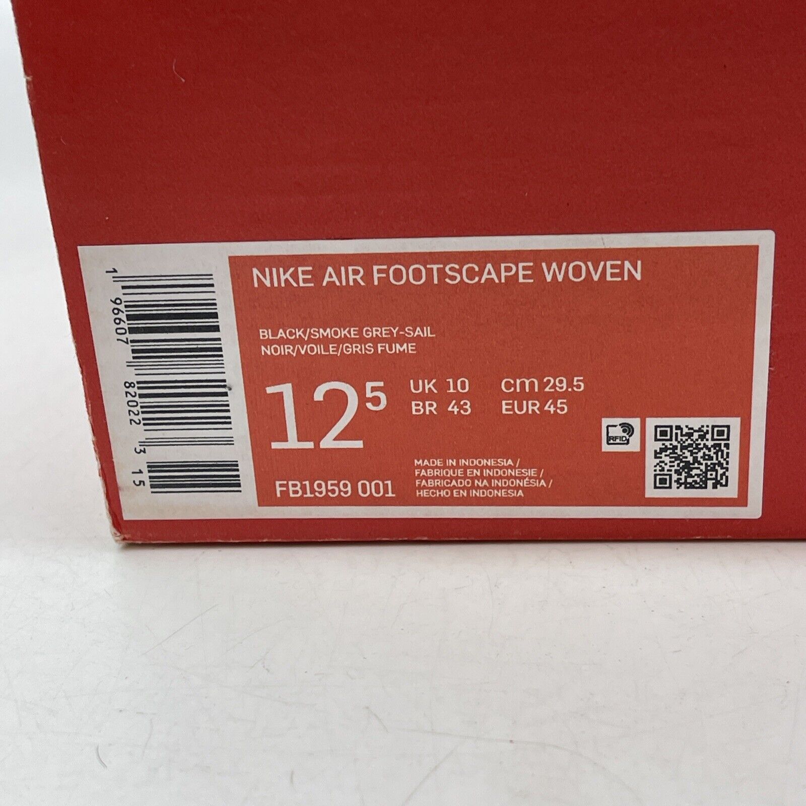 Size 12.5W - Nike Air Footscape Woven Black Smoke Grey Suede (FB1959-001)