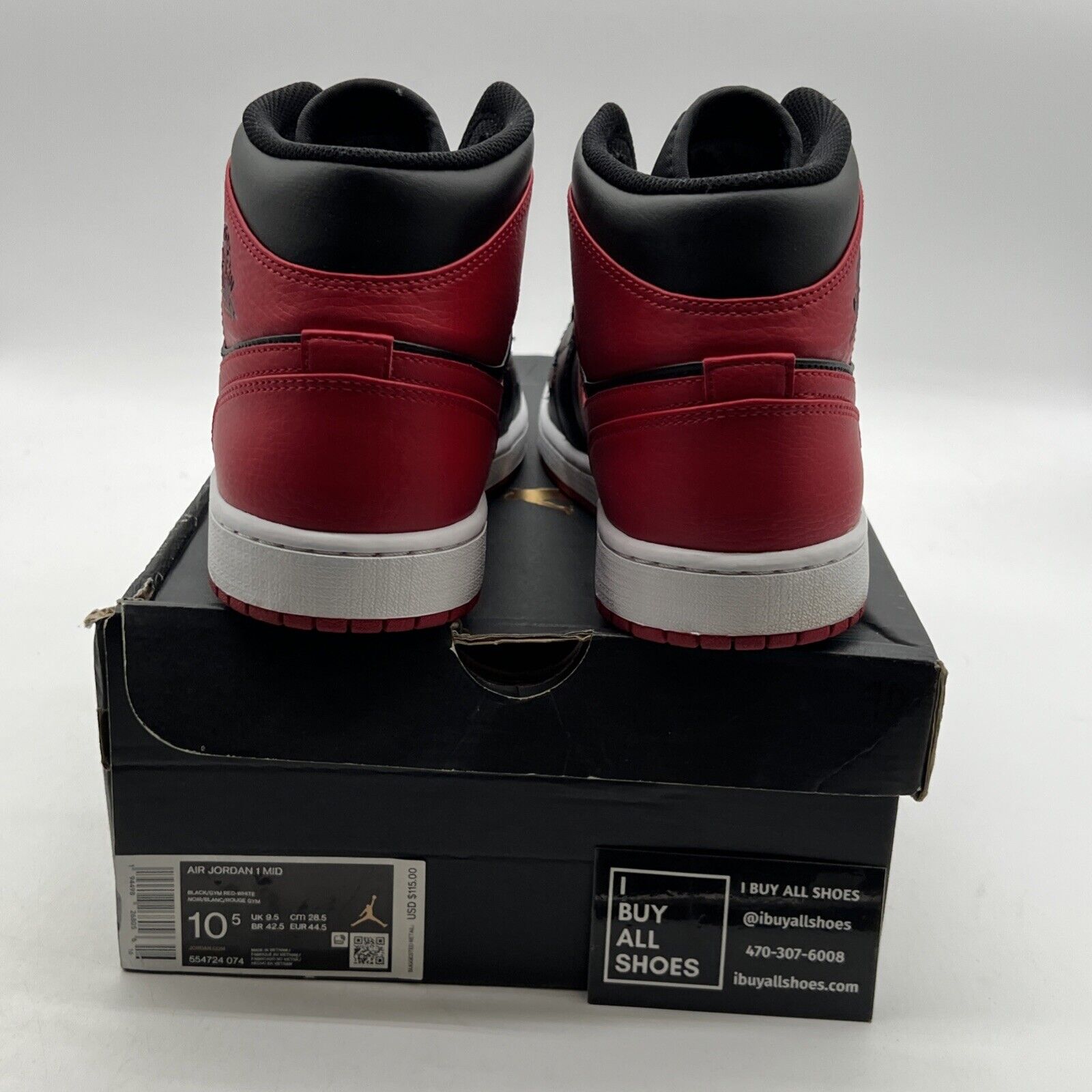 Size 10.5 - Air Jordan 1 Mid Banned 2020 (554724-074)