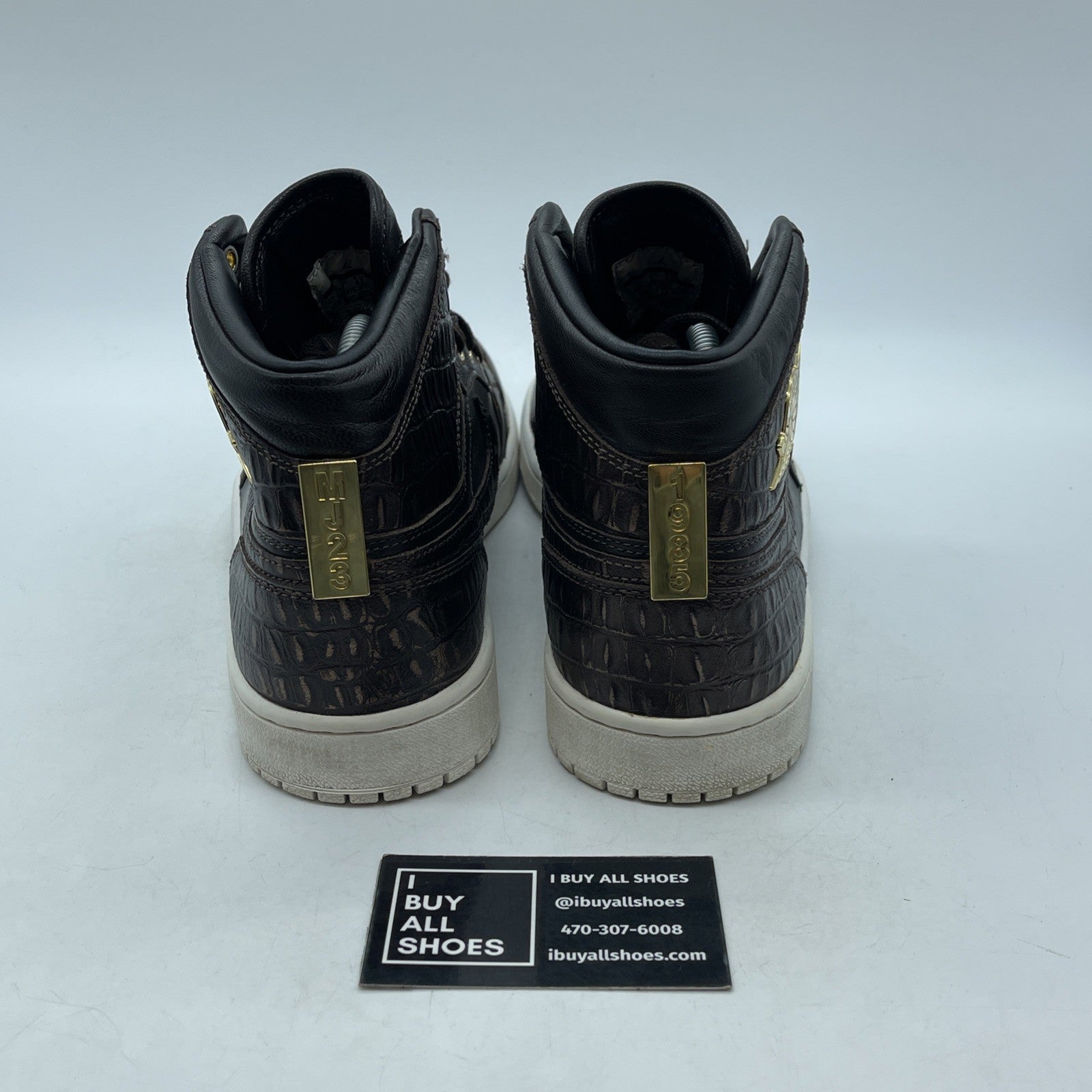 Size 9 - Air Jordan 1 Retro OG Pinnacle High Croc Brown Leather (705075-205)