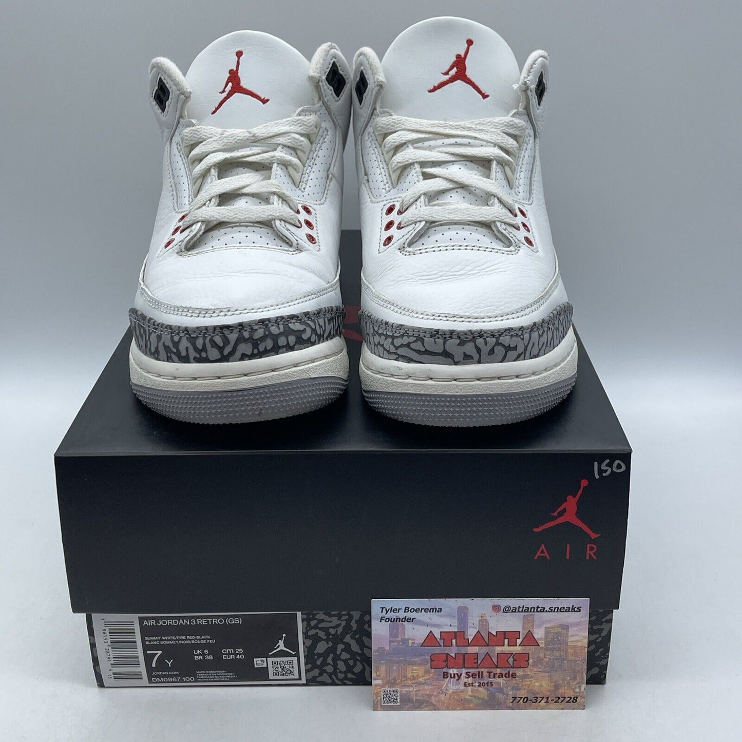 Size 7Y - Jordan 3 Retro Mid White Cement Reimagined Suede Leather (DM0967-100)