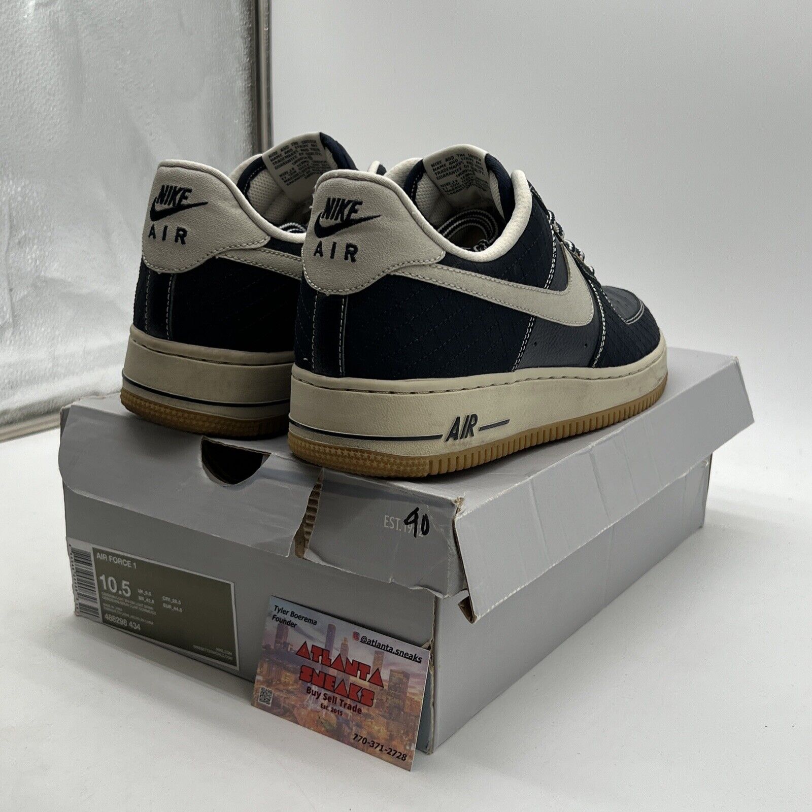 Size 10.5 - Nike Air Force 1 Obsidian Light Bone (488298-434)