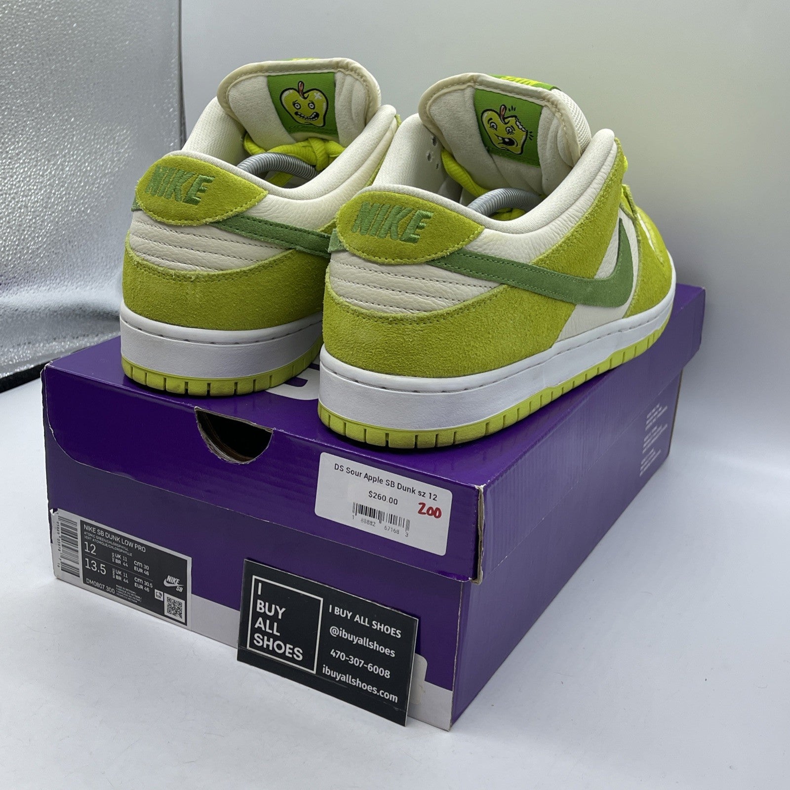 Size 12 - Nike Dunk Pro SB Low Fruity Pack - Green Apple Suede (DM0807-300)
