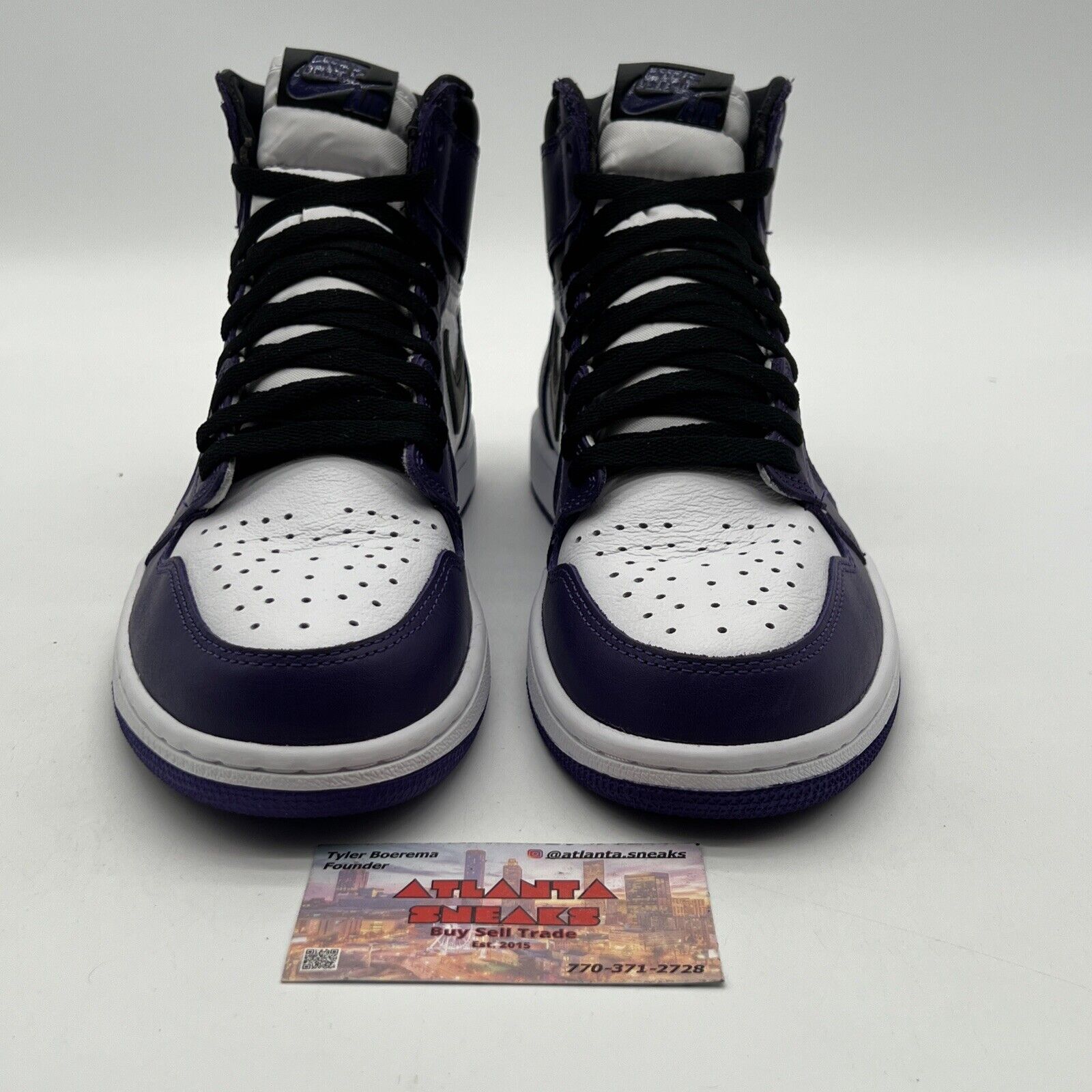 Size 8.5 - Jordan 1 Retro OG High Court Purple 2.0 White Black (555088-500)