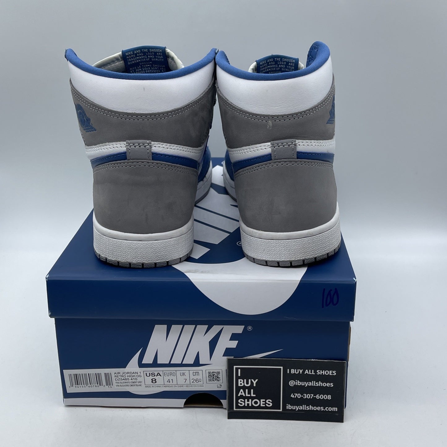 Size 8 - Air Jordan 1 Retro OG High True Blue (DZ5485-410)