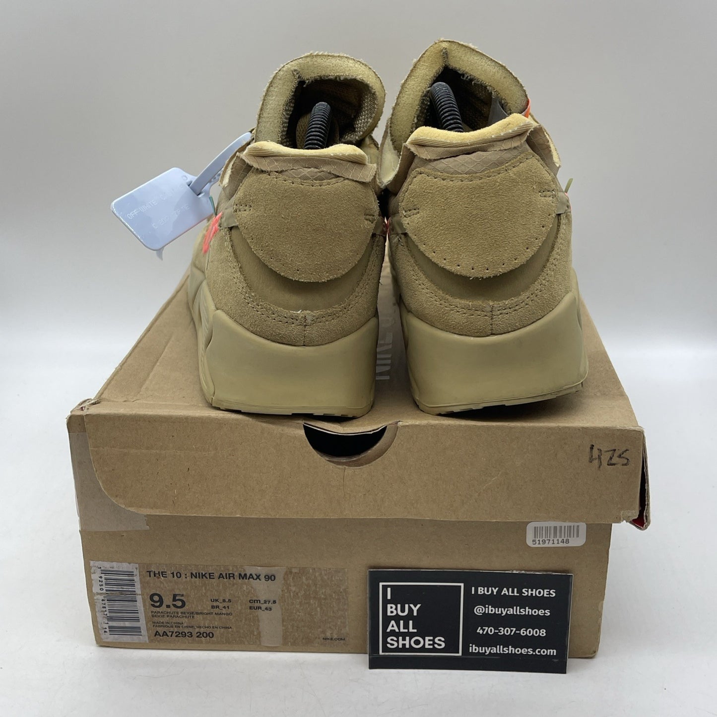 Size 9.5 - Nike Air Max 90 x OFF-WHITE Desert Ore 2019 (AA7293-200)