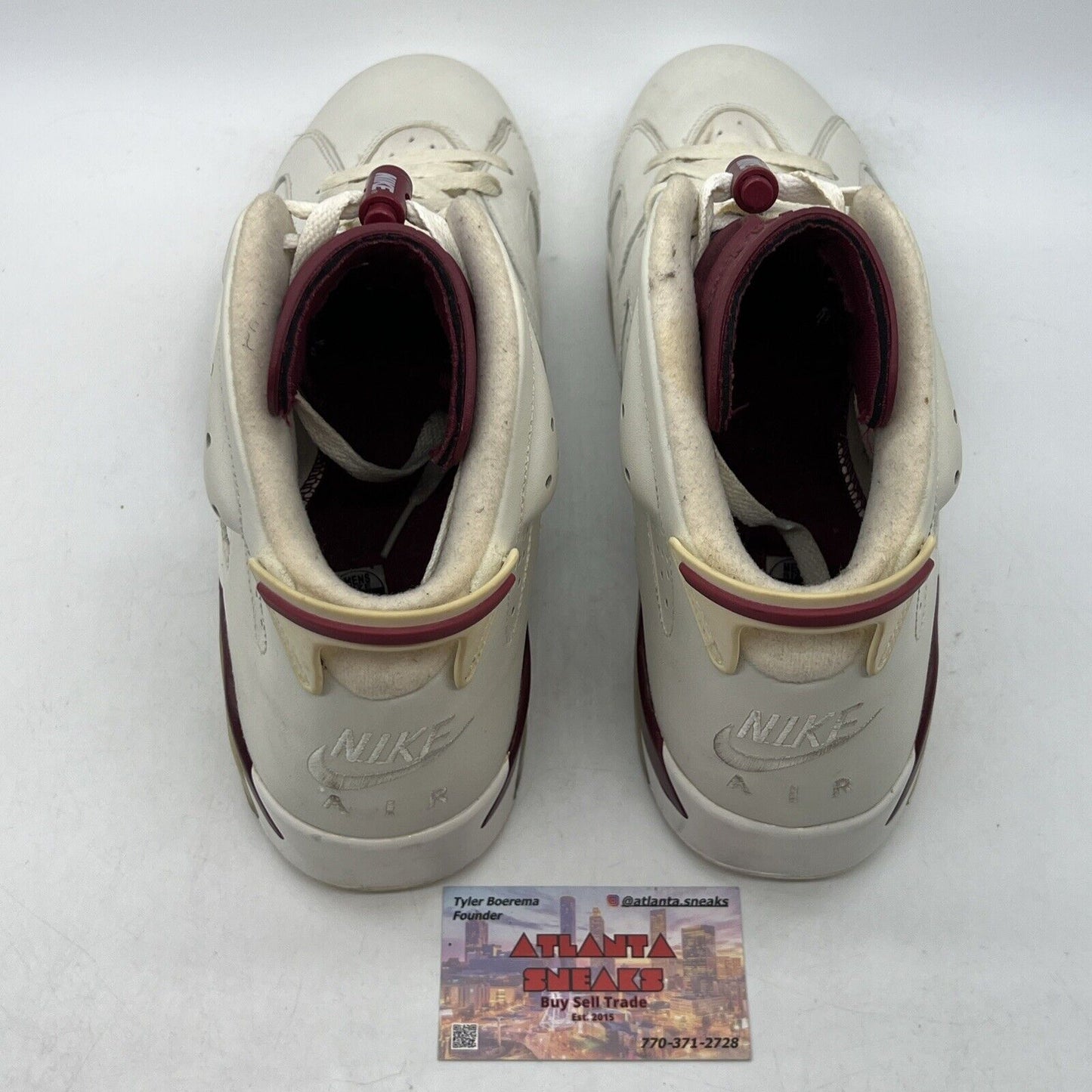 Size 12 - Air Jordan 6 Retro 2015 Maroon White Leather (384664-116)