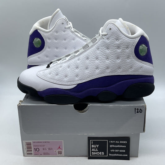 Size 10 - Air Jordan 13 Retro Lakers Purple White Suede Leather (414571-105)