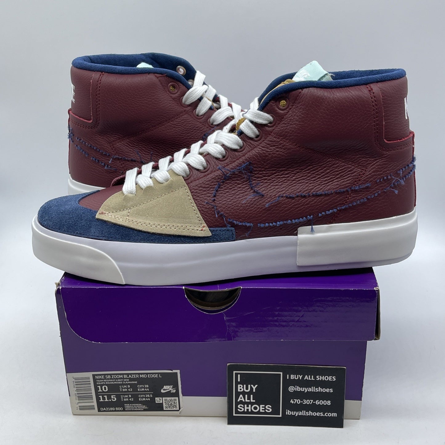 Size 10 - Nike Zoom Blazer Edge SB Mid Team Red Navy Suede Leather (DA2189-600)