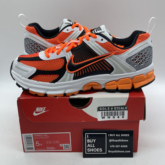 Size 5Y - Nike Air Zoom Vomero 5 GS Total Orange Black Suede (HF6998-800)