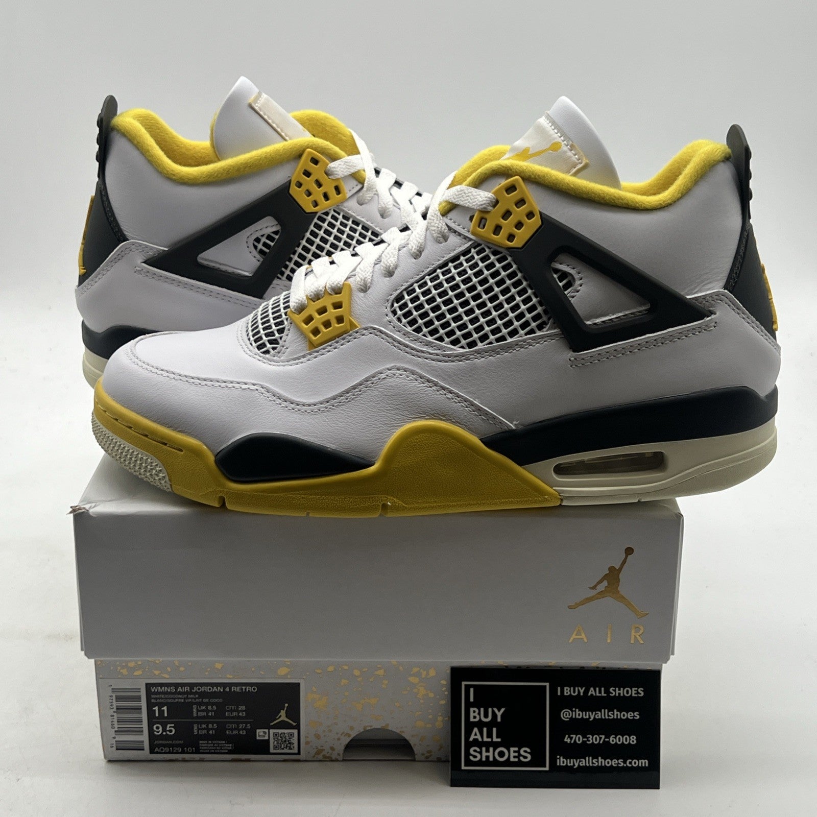 Size 11 - Air Jordan 4 Retro Vivid Sulfur W (AQ9129-101)