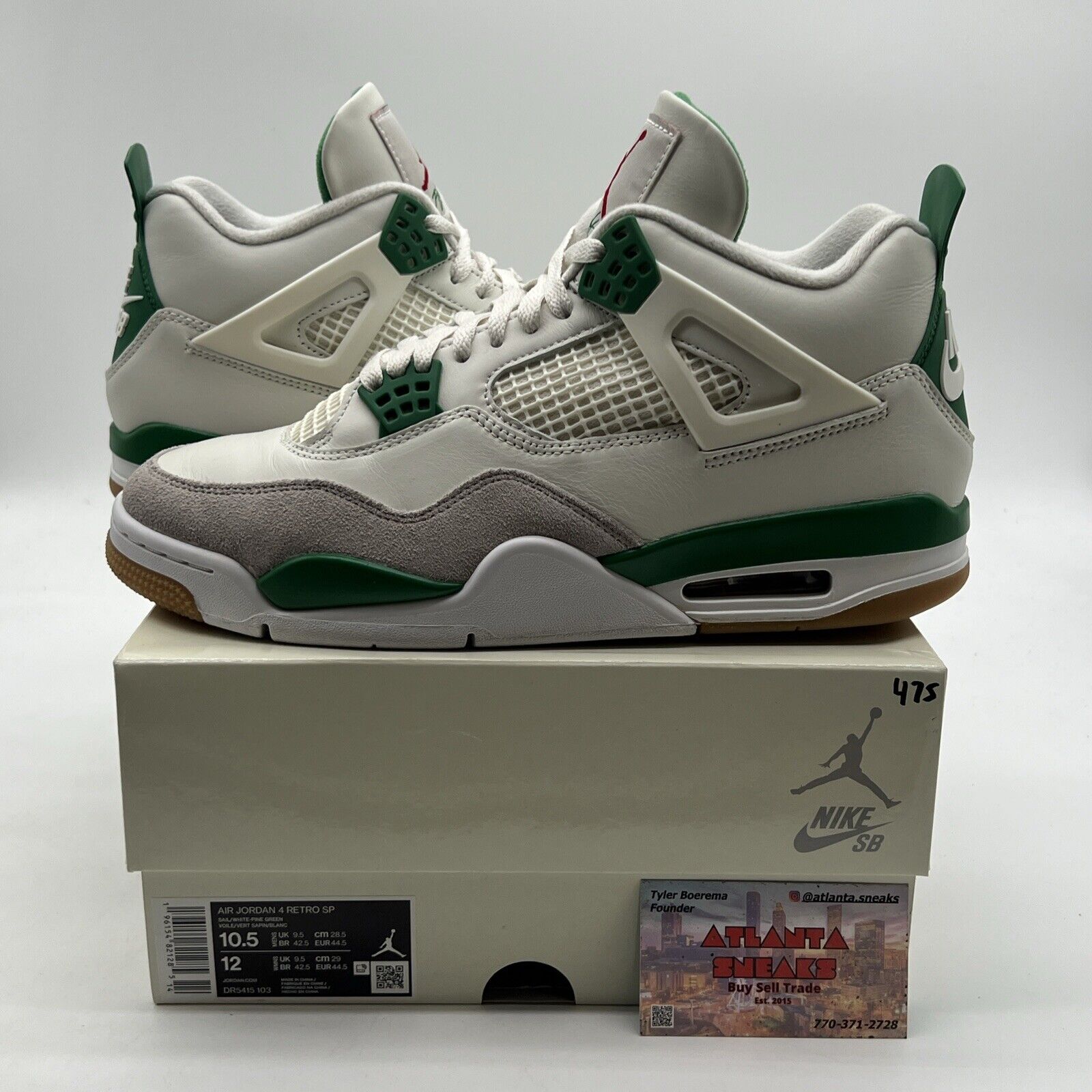 Size 10.5 - Air Jordan 4 Retro SP x Nike SB Mid Pine Green (DR5415-103)