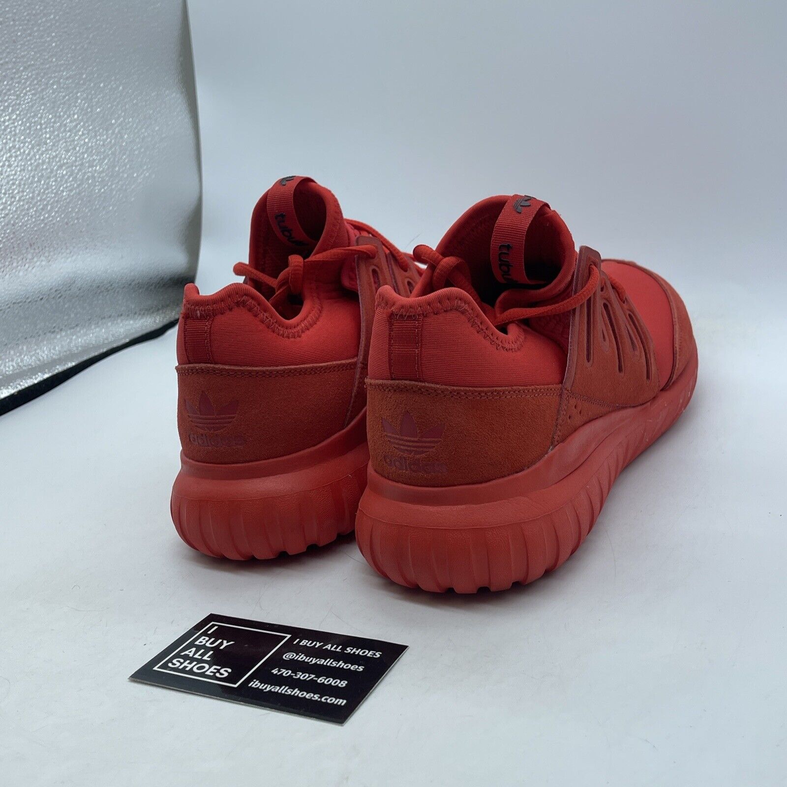 Size 8.5 - adidas Tubular Radial Red Suede Leather (S80116)