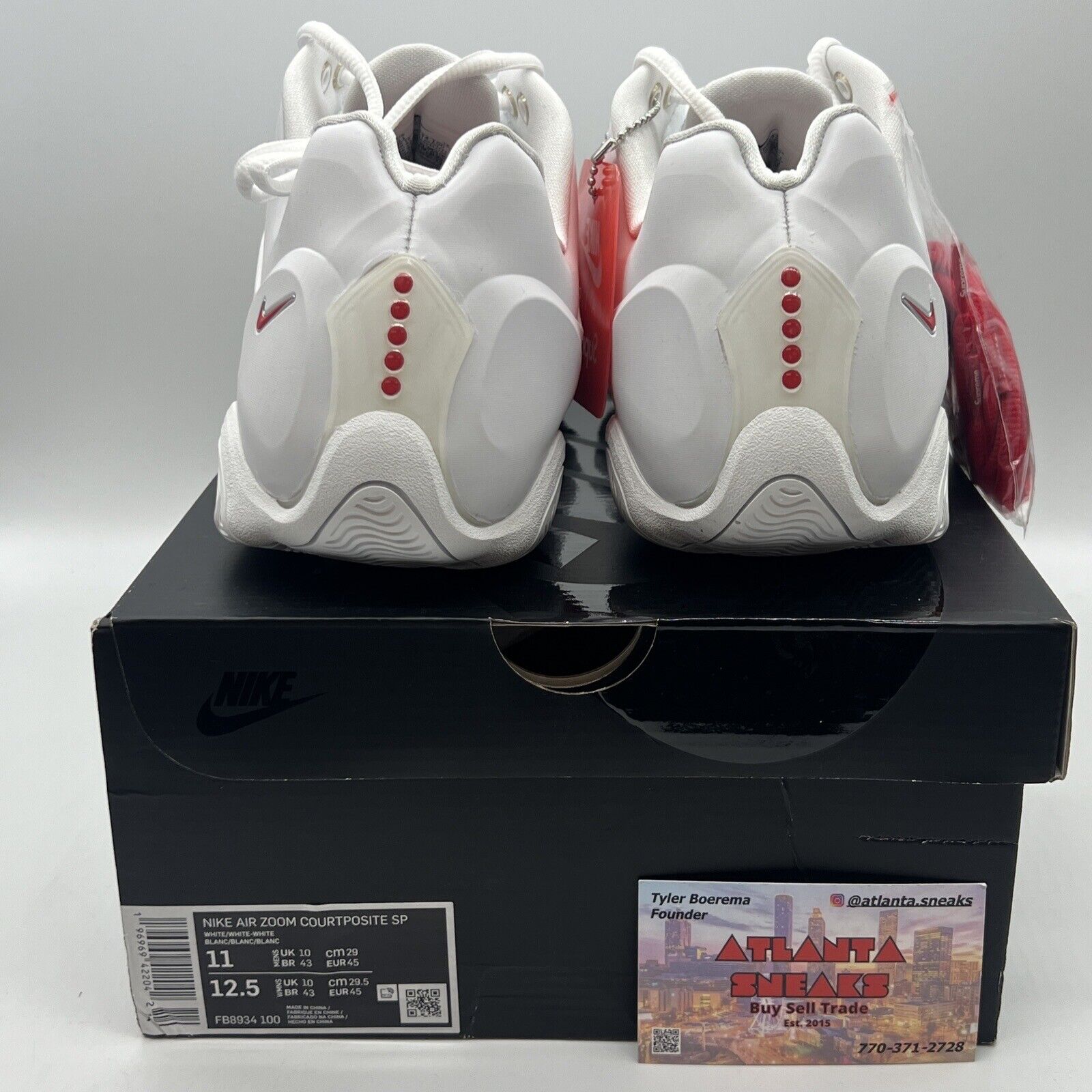 Nike x Supreme Air Zoom Courtposite SP White FB8934-100 Sneakers Men's 11 OG ALL