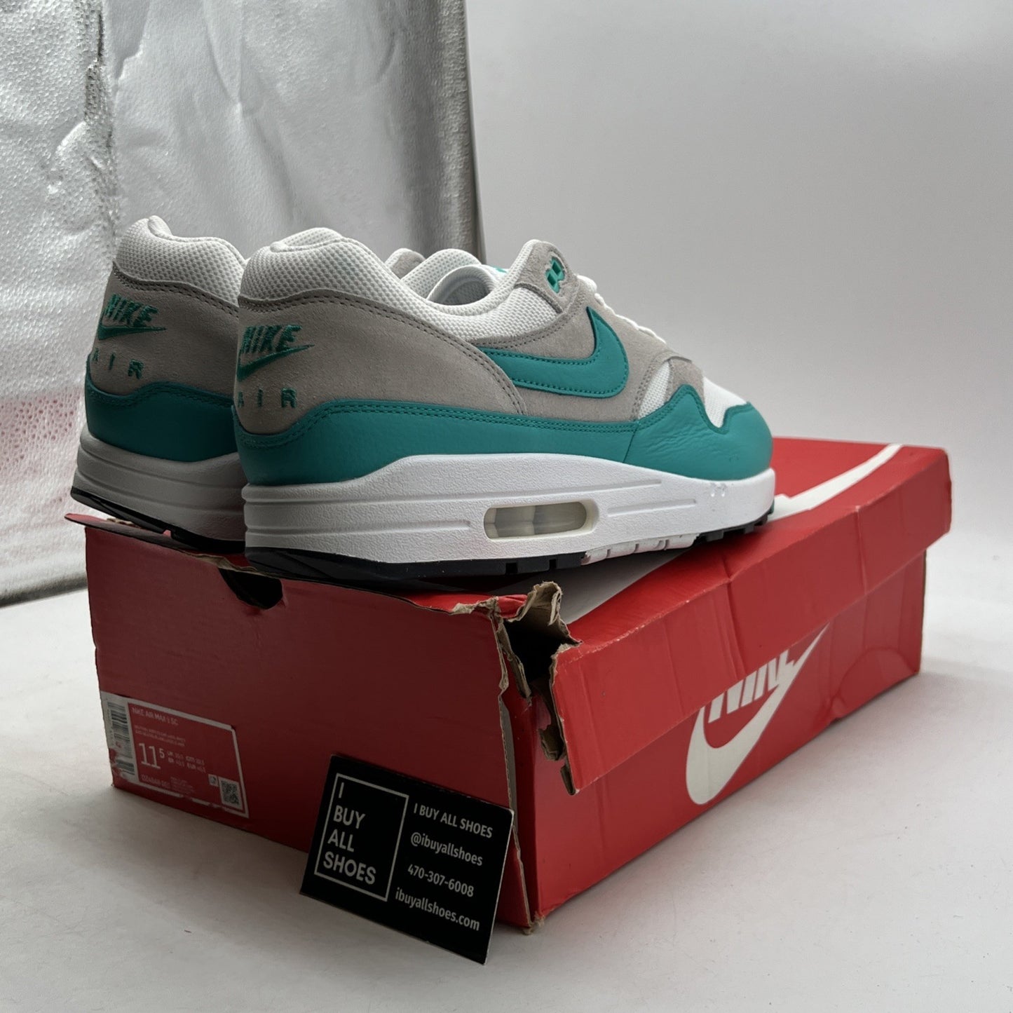 Size 11.5 - Nike Air Max 1 SC Clear Jade (DZ4549-001)