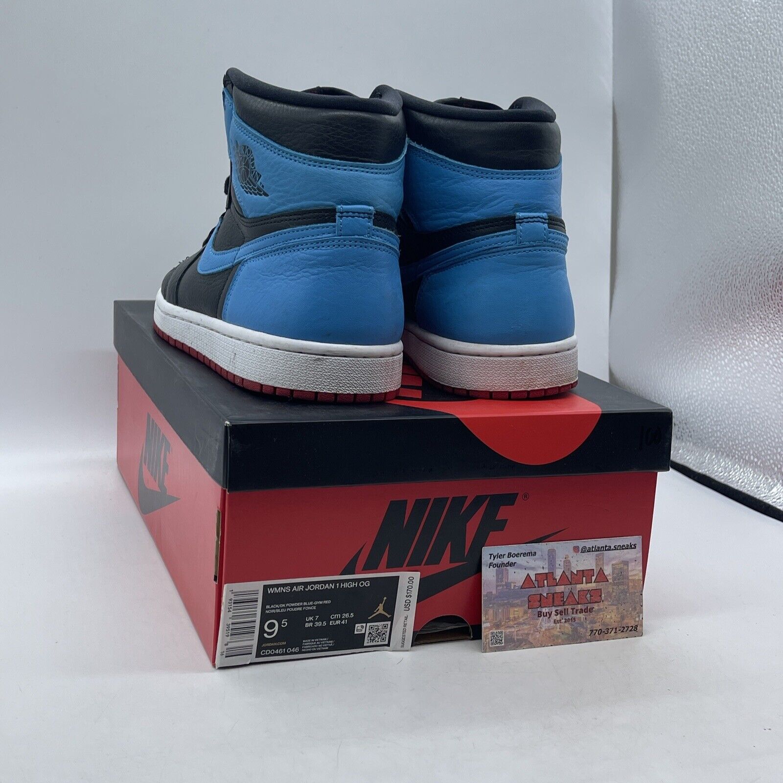 Size 9.5 - Jordan 1 High OG UNC To Chicago 2020 Blue Red Black (CD0461-046)