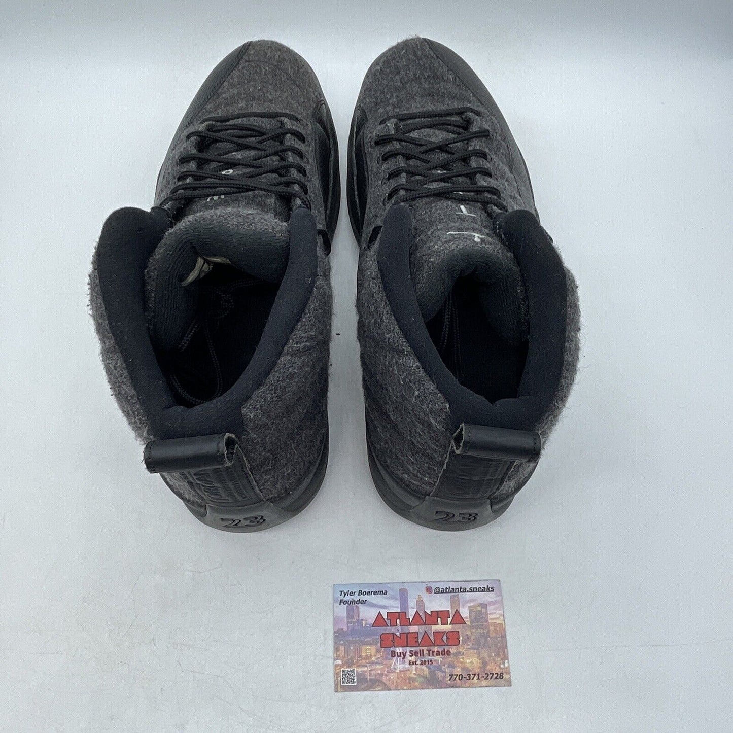 Size 10.5 - Air Jordan 12 Retro Wool Black Grey (852627-003)