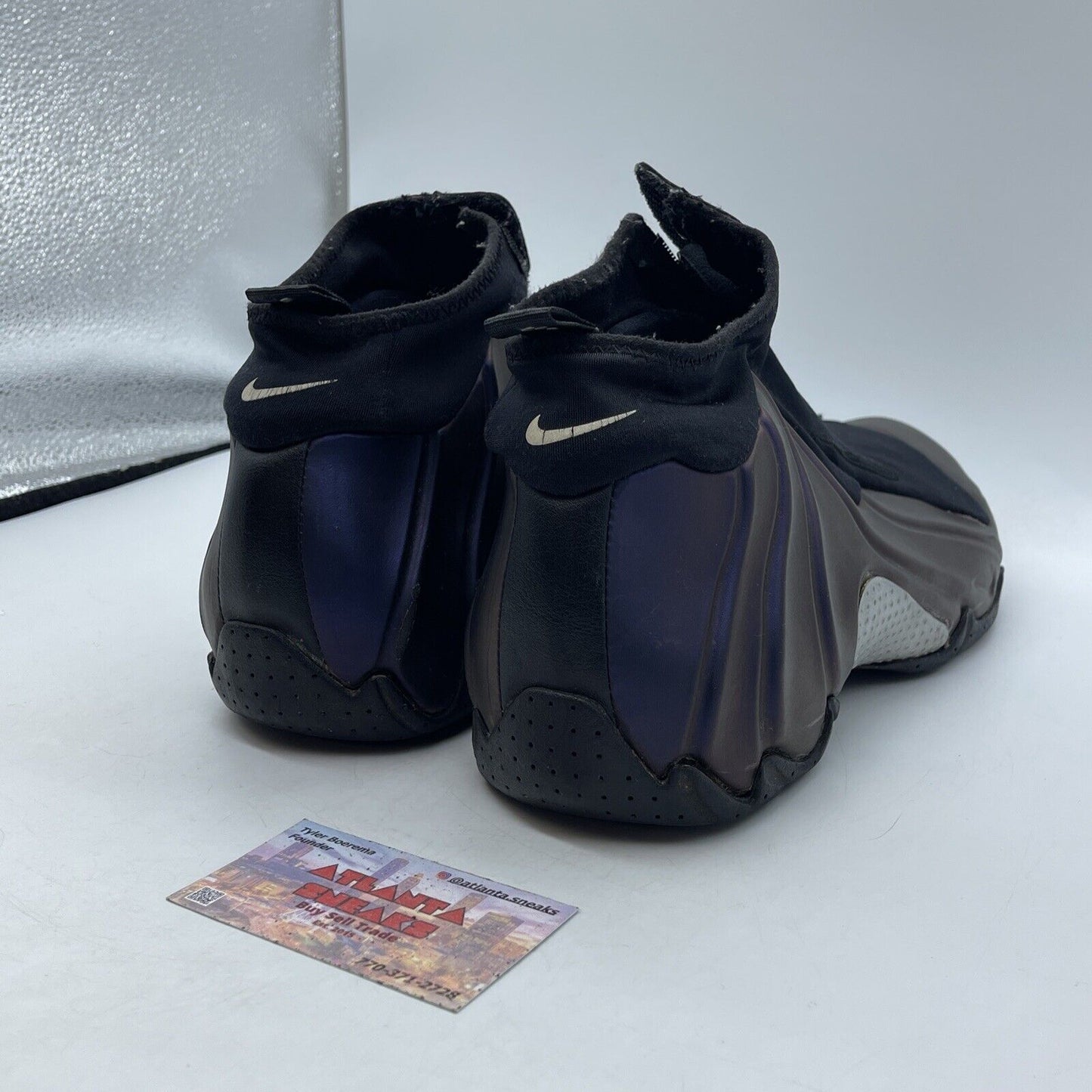 Size 11.5 - Nike Air Flightposite Eggplant Purple Leather Black (624015-051)