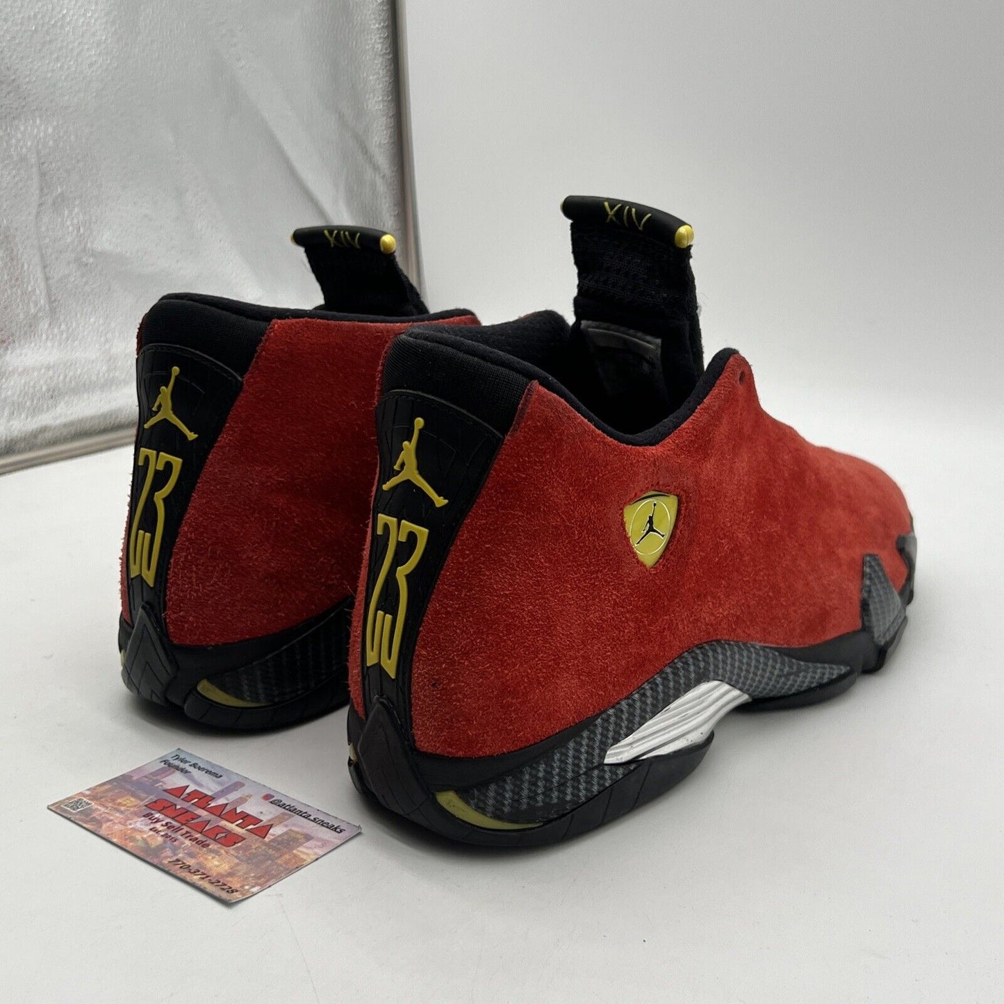 Size 11 - Air Jordan 14 Retro Ferrari Black Yellow Red Suede Silver (654459-670)