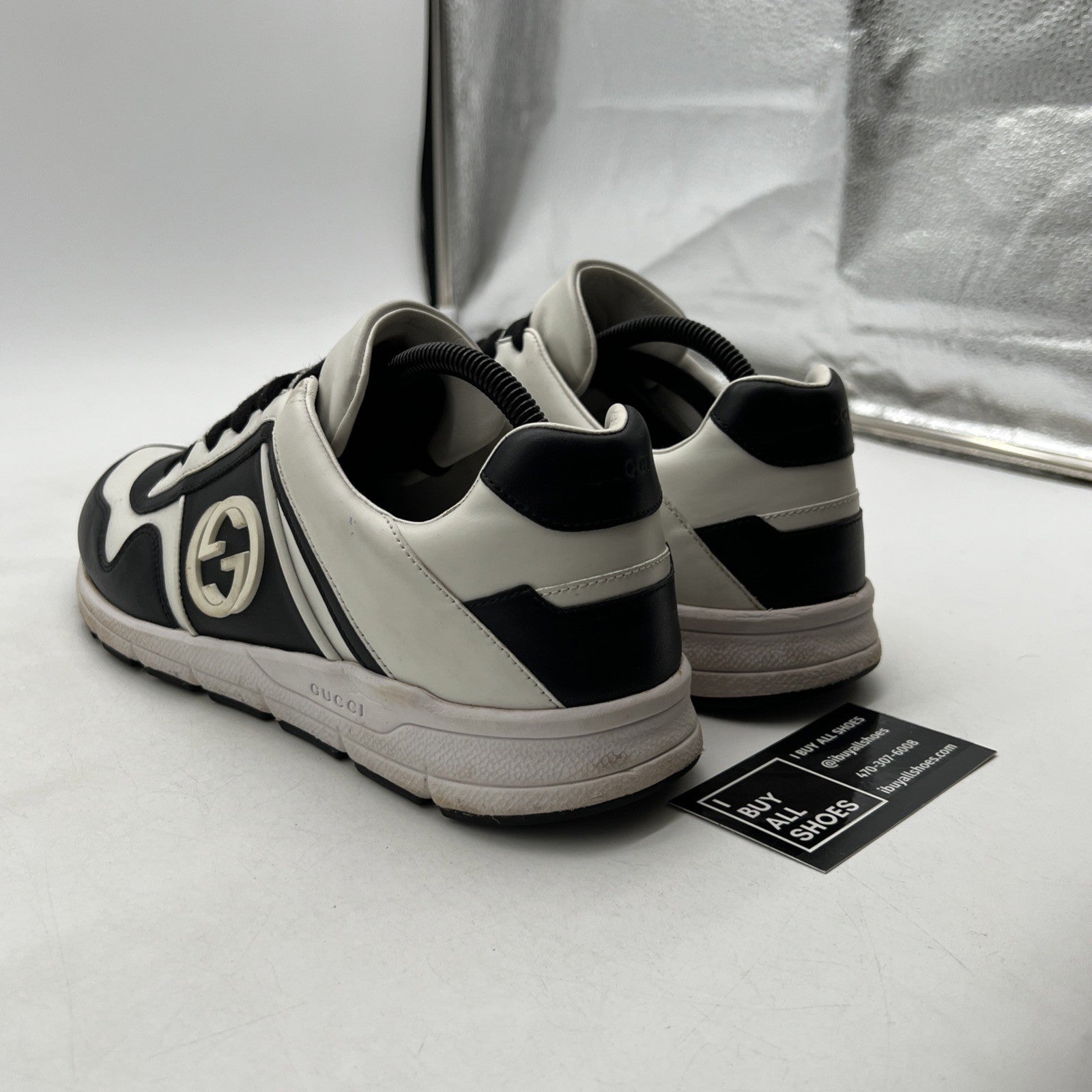 Size 8G - Gucci Leather Low Top Black (426184-AYO10-1063)