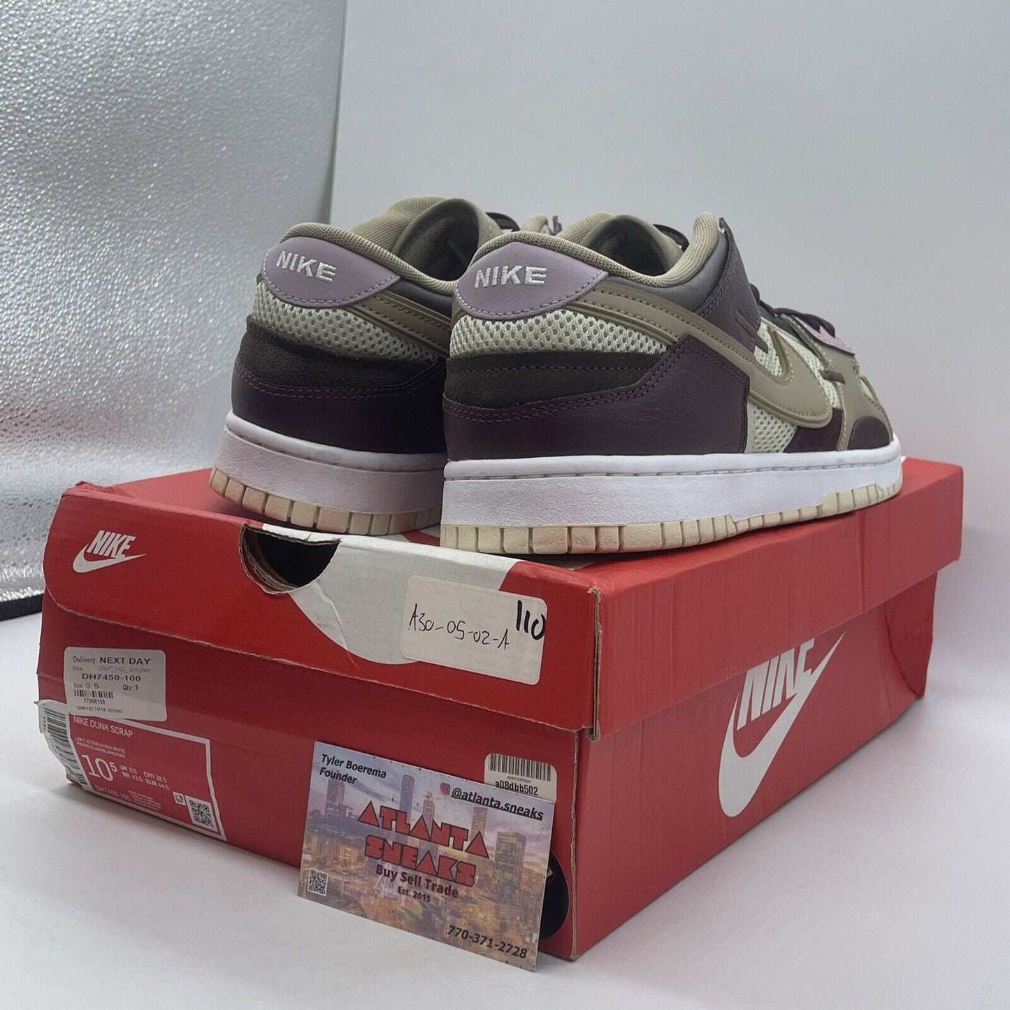 Size 10.5 - Nike Dunk Scrap Latte Purple Brown Suede Leather (DH7450-100)