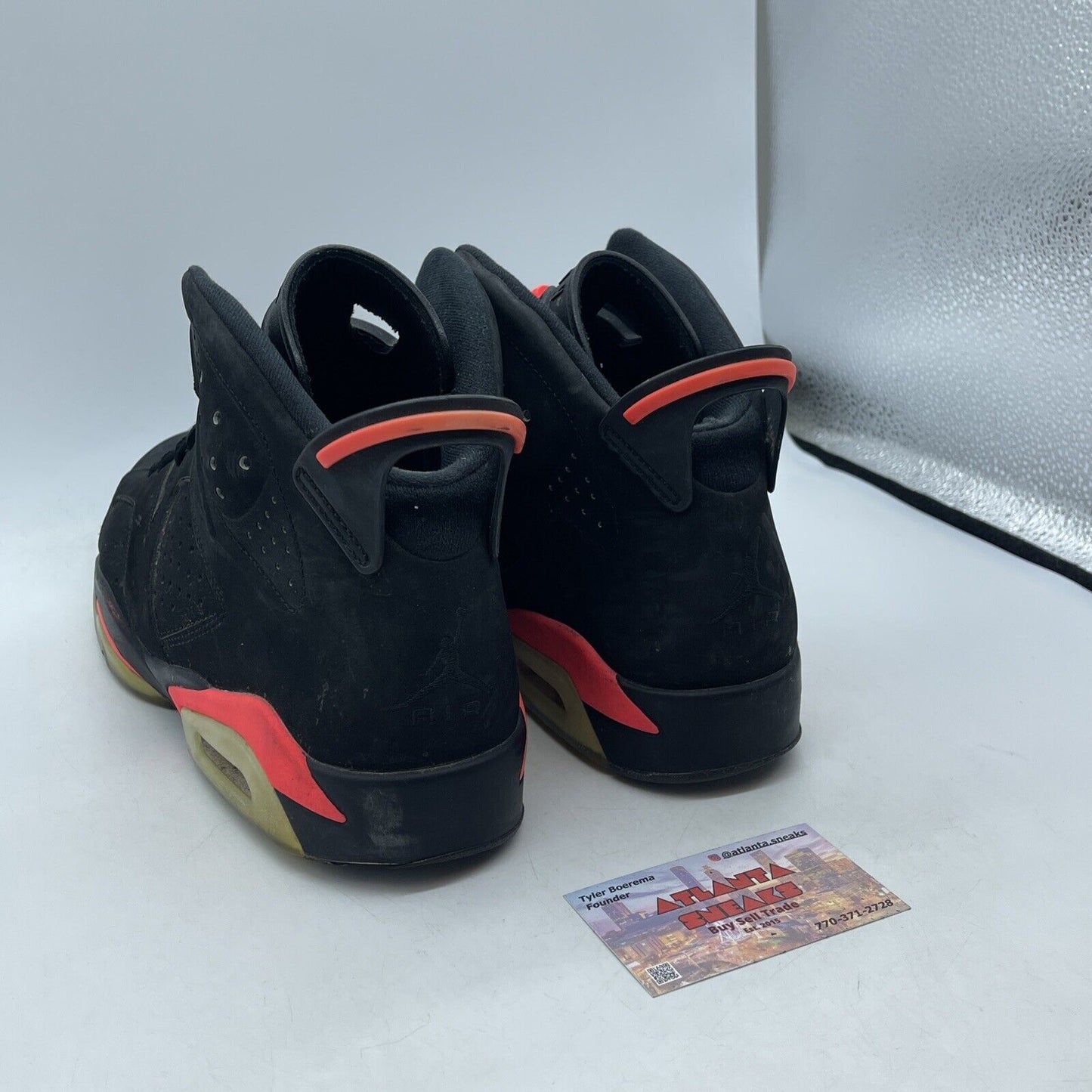 Size 10.5 - Jordan 6 Retro Infrared Black Pink  2014 Black Suede (384664-023)