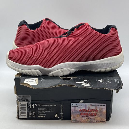 Size 11.5 - Jordan Future 3M Low University Red Black White Suede (718948-600)