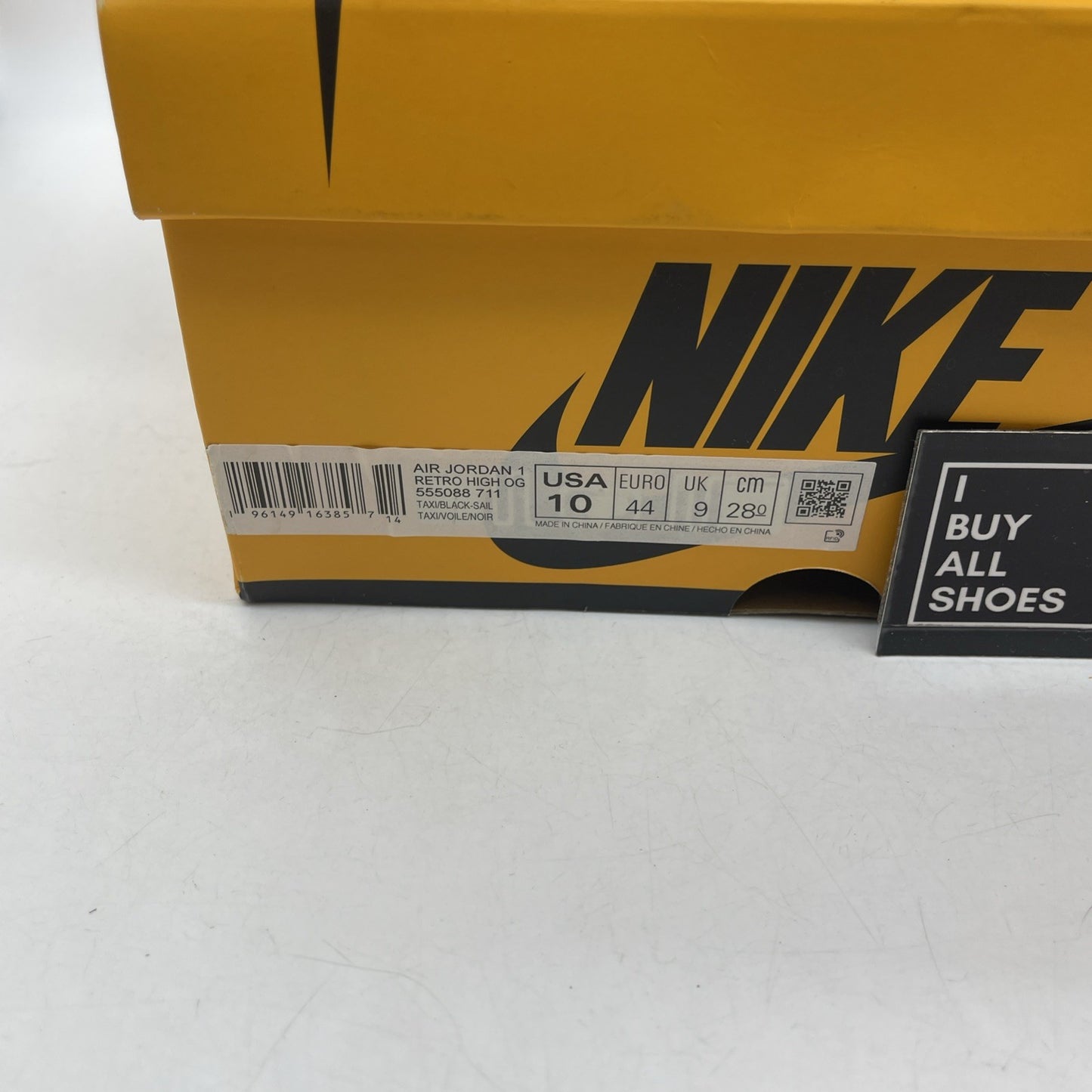 Size 10 - Air Jordan 1 Retro OG High Yellow Toe (555088-711)