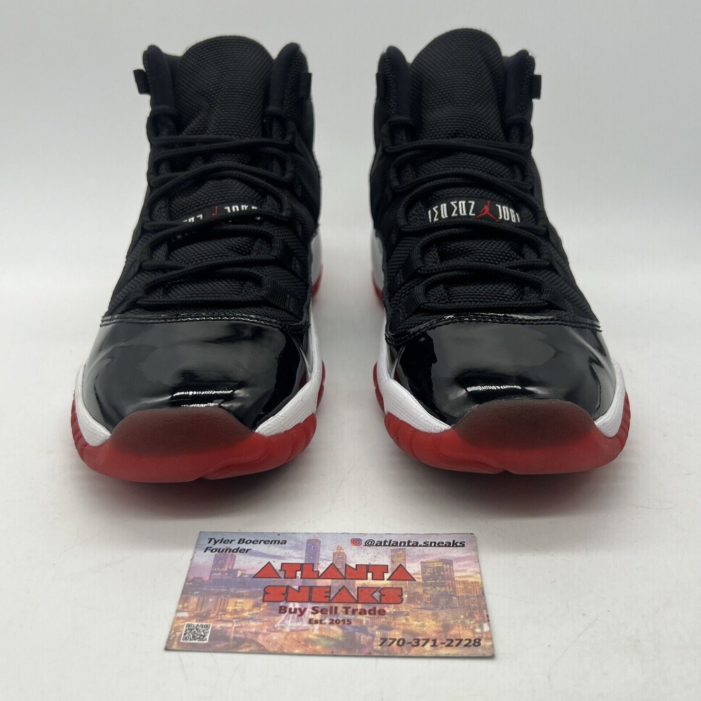 Size 5 - Jordan 11 Retro Bred 2019 (GS) Black Red White Leather  (378038-010)