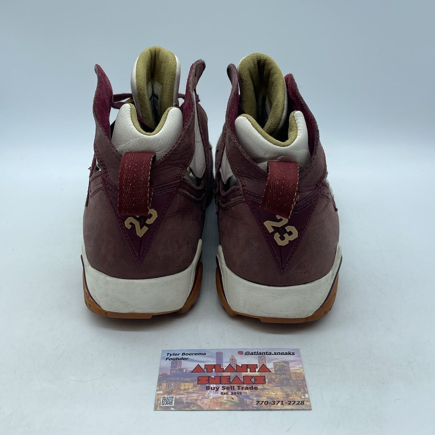 Size 10.5 - Air Jordan 7 Retro Cigar Burgundy White Suede Leather (725093-630)