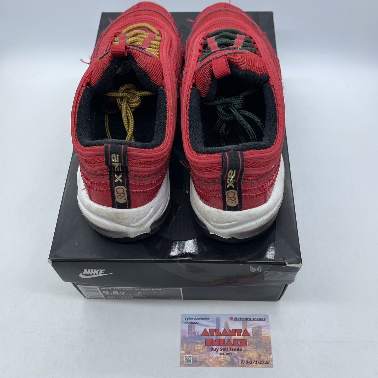 Size 6.5Y - Nike Air Max 97 x CR7 Portugal Patchwork Red White Gold (AV4715-600)