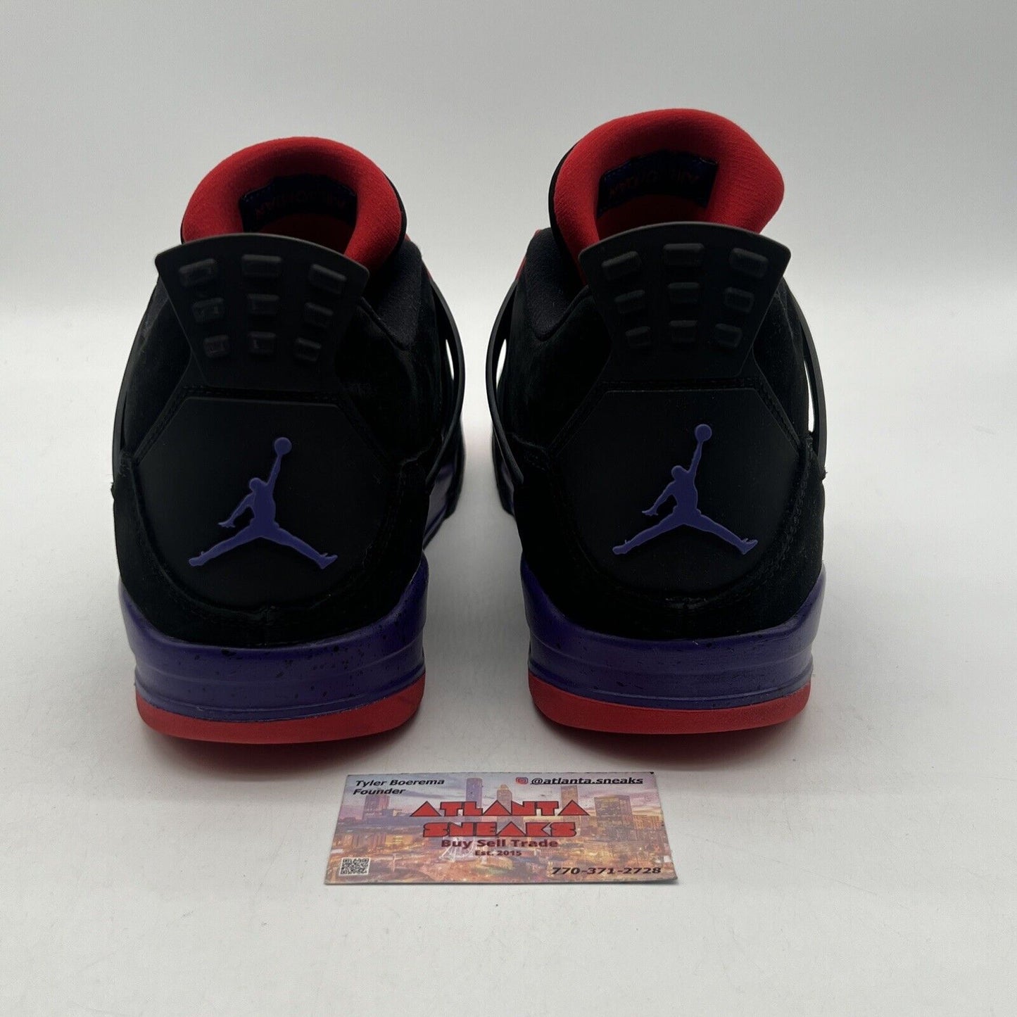 Size 13 - Jordan 4 Retro NRG Raptors 2018 Black Red Purple Suede (AQ3816-065)