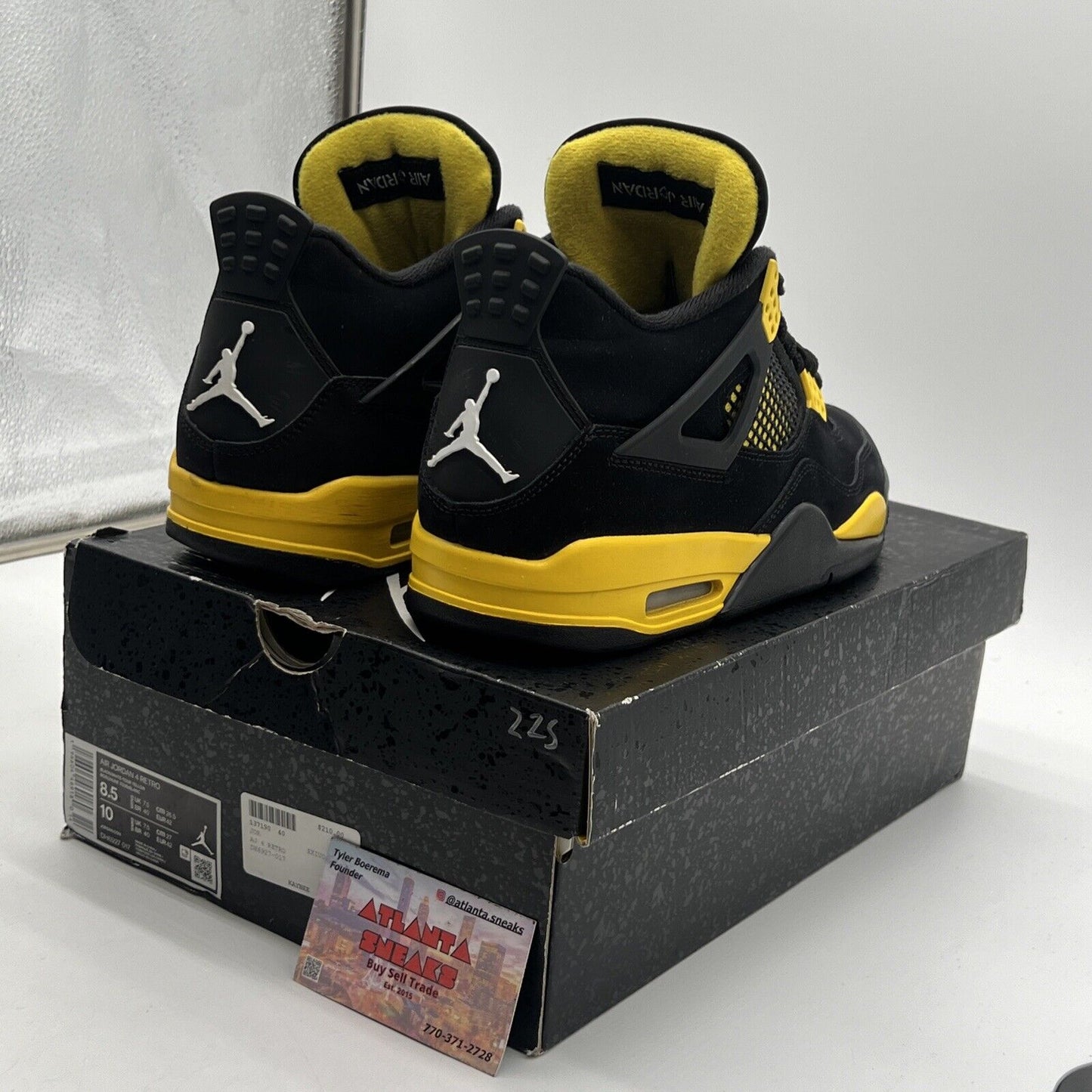 Size 8.5 - Jordan 4 Retro Mid Thunder Black Yellow Suede (DH6927-017)