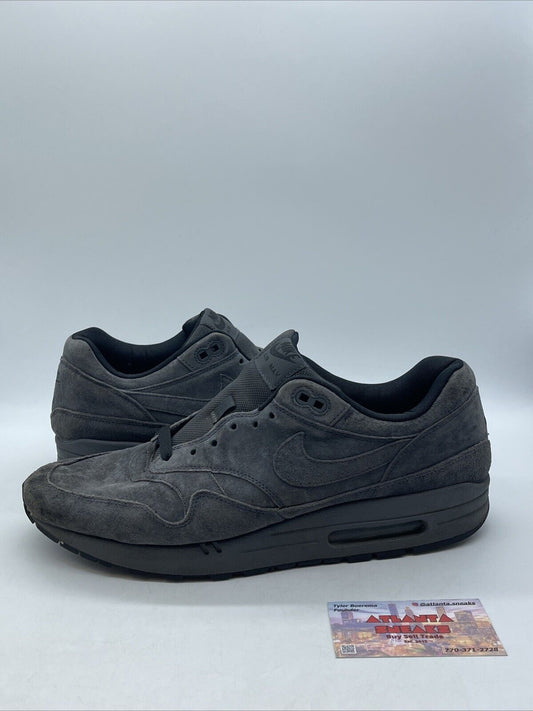 Size 13 - Nike Air Max 1 Premium Anthracite Black Suede (875844-010)