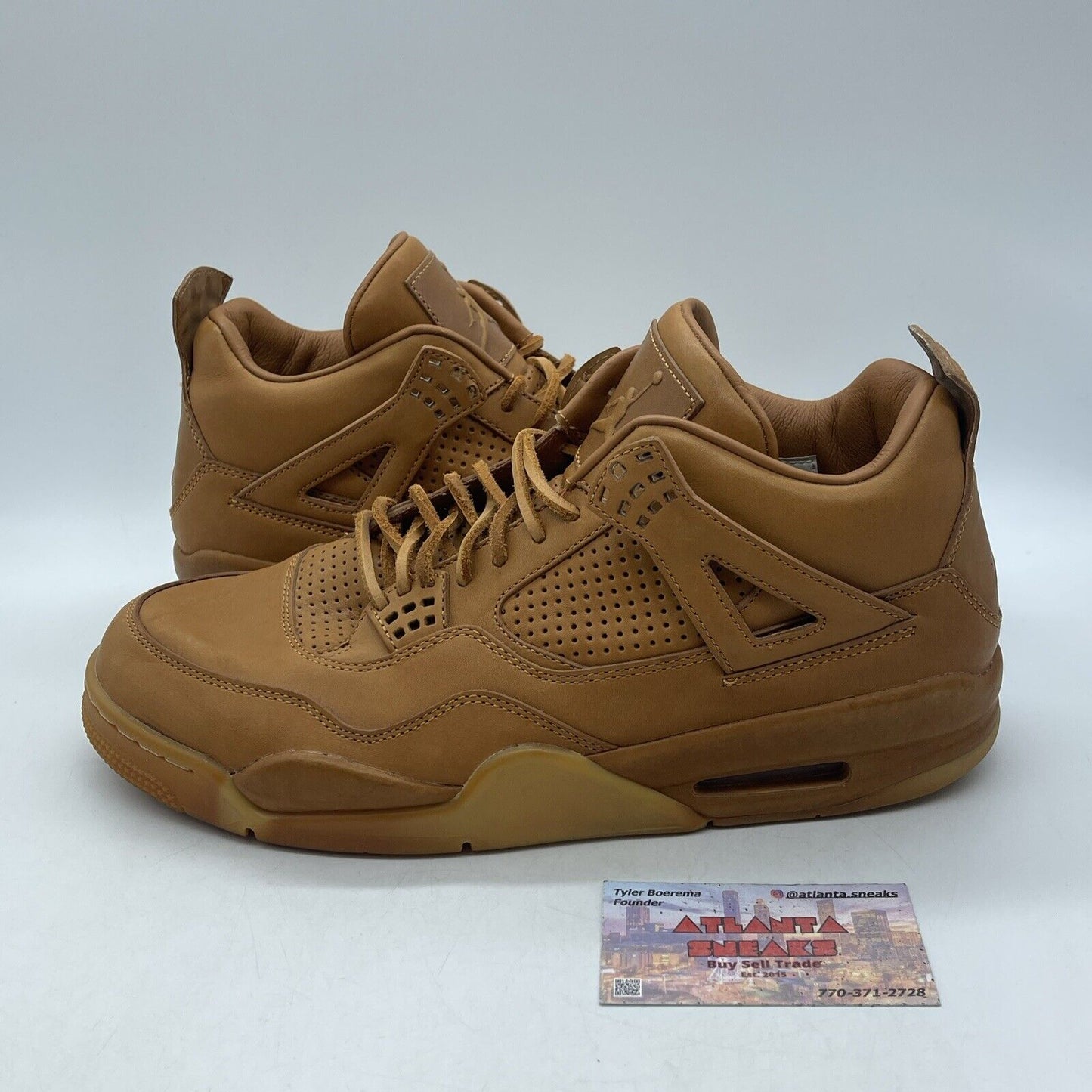 Size 11.5 - Air Jordan 4 Retro Premium Wheat Brown Leather Suede (819139-205)