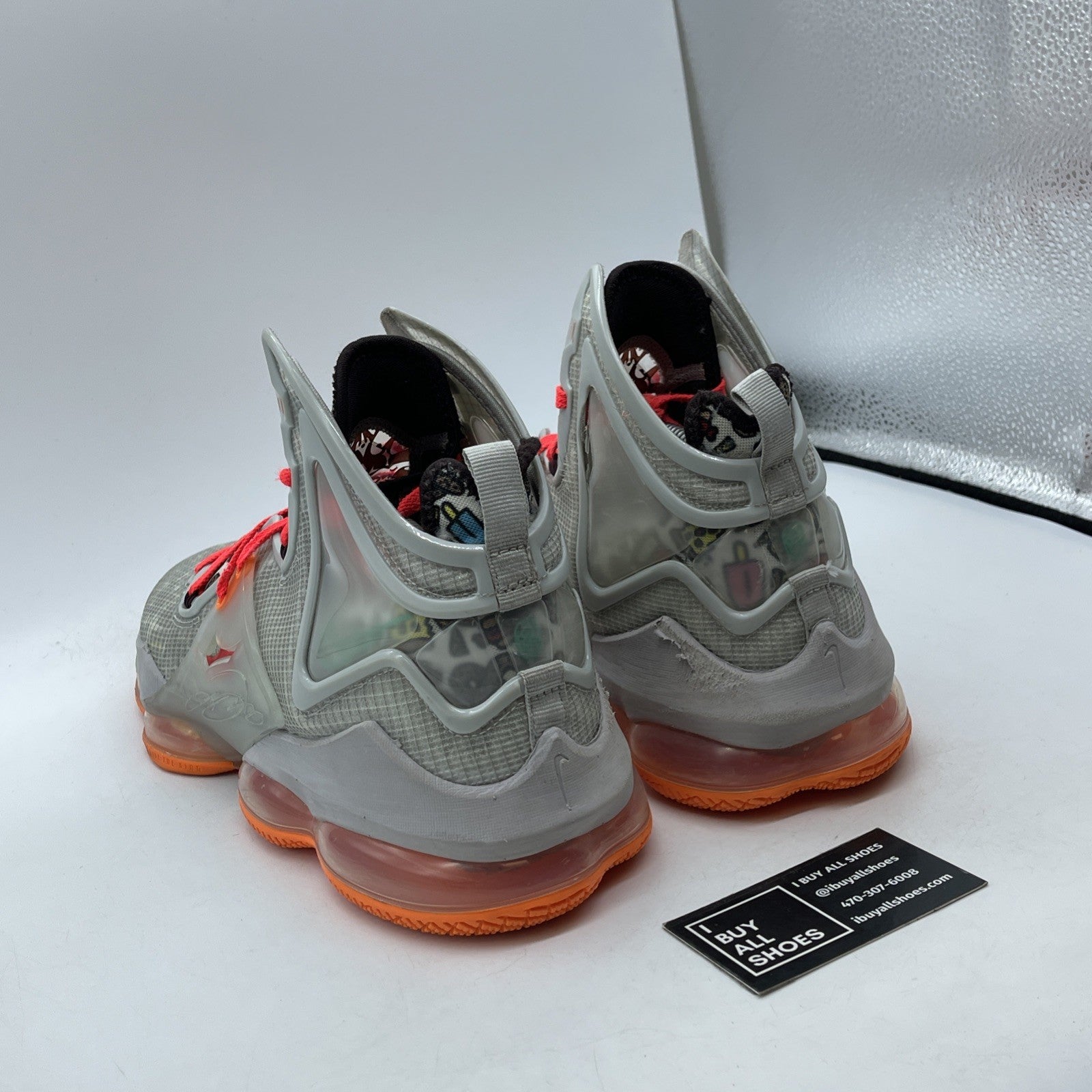Size 12 - NIKE LEBRON XIX 19 GREY FOG ROMA GREEN Orange Leather (DC9339-001)