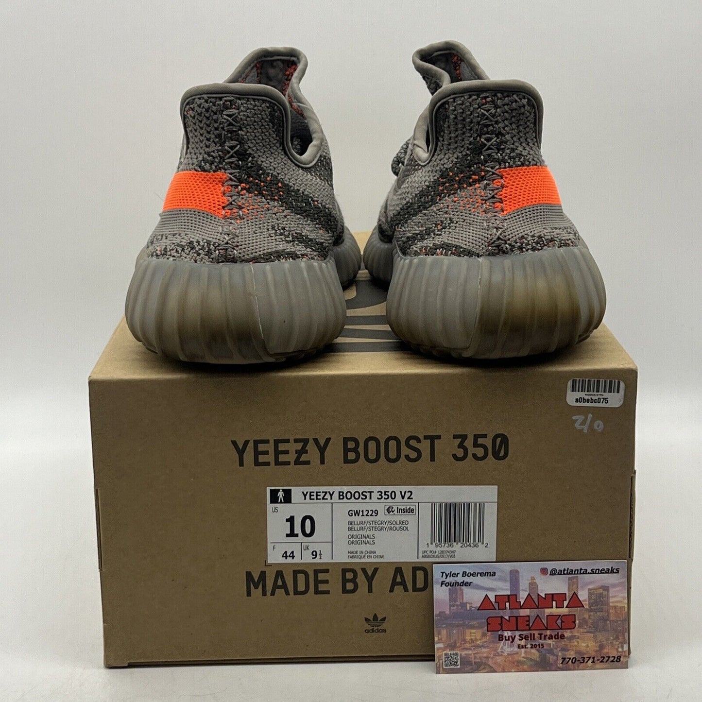 Size 10 - adidas Yeezy Boost 350 V2 Low Beluga Reflective Grey Orange (GW1229)