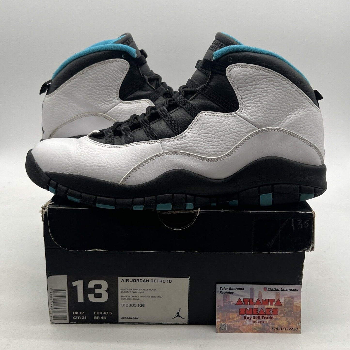 Size 13 - Air Jordan 10 Retro 2014 Powder Blue (310805-106)