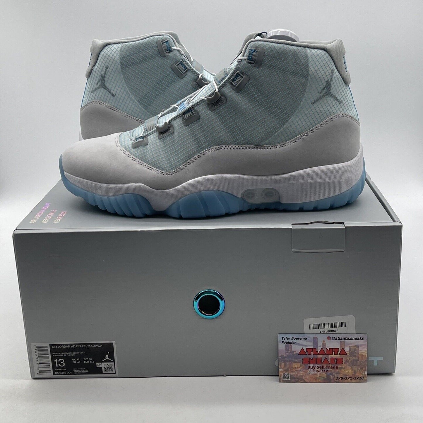 Size 13 - Air Jordan 11 Adapt Legend Blue Grey White Suede Leather (DO6365-001)