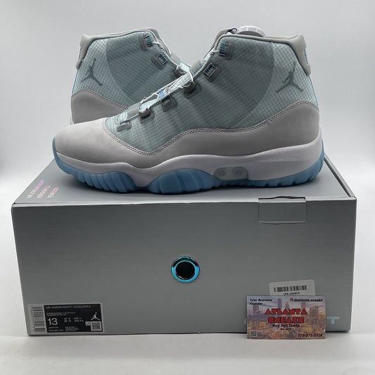 Size 13 - Air Jordan 11 Adapt Legend Blue Grey White Suede Leather (DO6365-001)