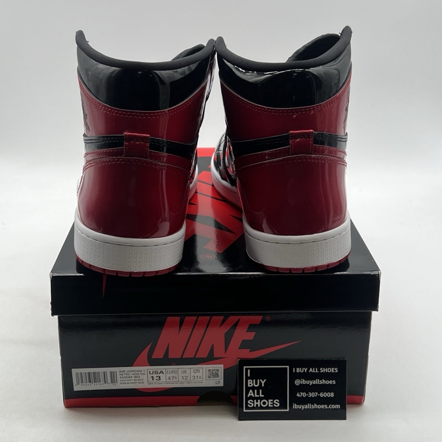 Size 13 - Air Jordan 1 Retro OG High Patent Bred (555088-063)
