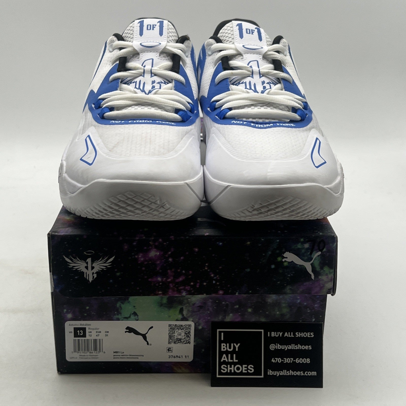 Size 13 - PUMA MB.01 Lo Team Colors - White Bluemazing (376941-11)
