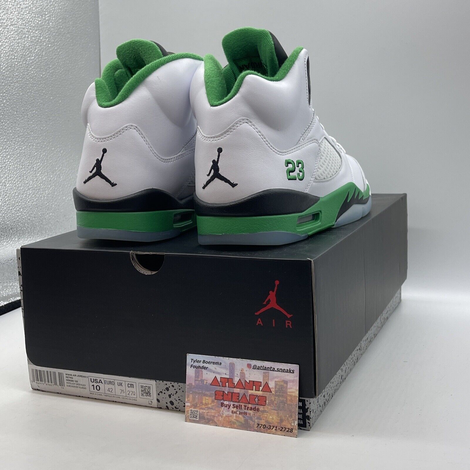 Size 10W - Air Jordan 5 Retro Lucky Green White Black Leather (DD9336-103