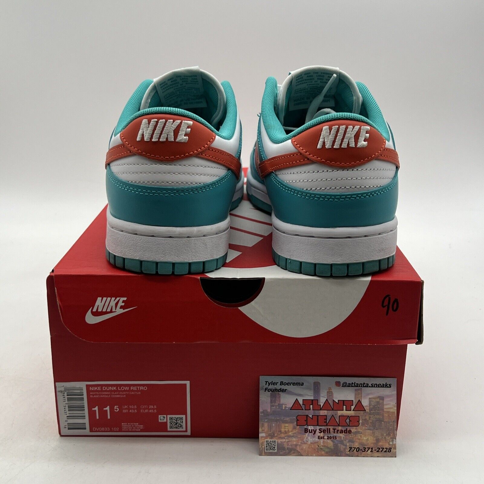 Size 11.5 - Nike Dunk Low Miami Dolphins (DV0833-102)