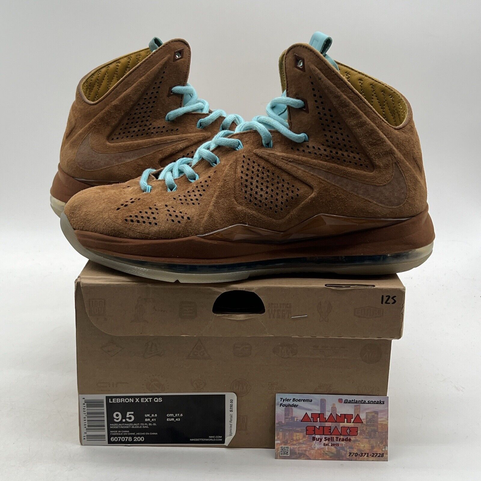 Size 9.5 - Nike LeBron 10 EXT QS Hazelnut (607078-200)