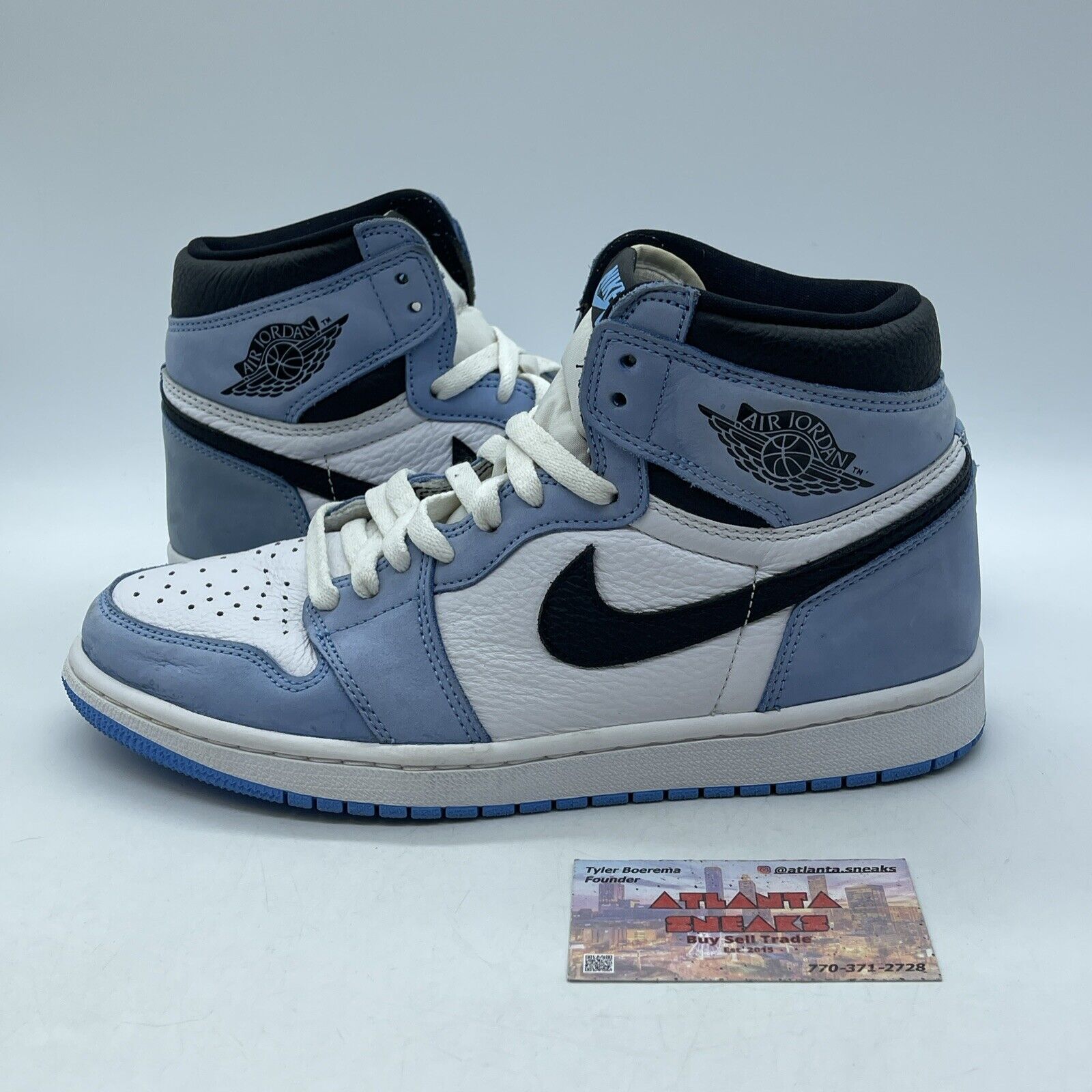 Size 9 - Jordan 1 Retro OG High University Blue Suede Black White (555088-134)