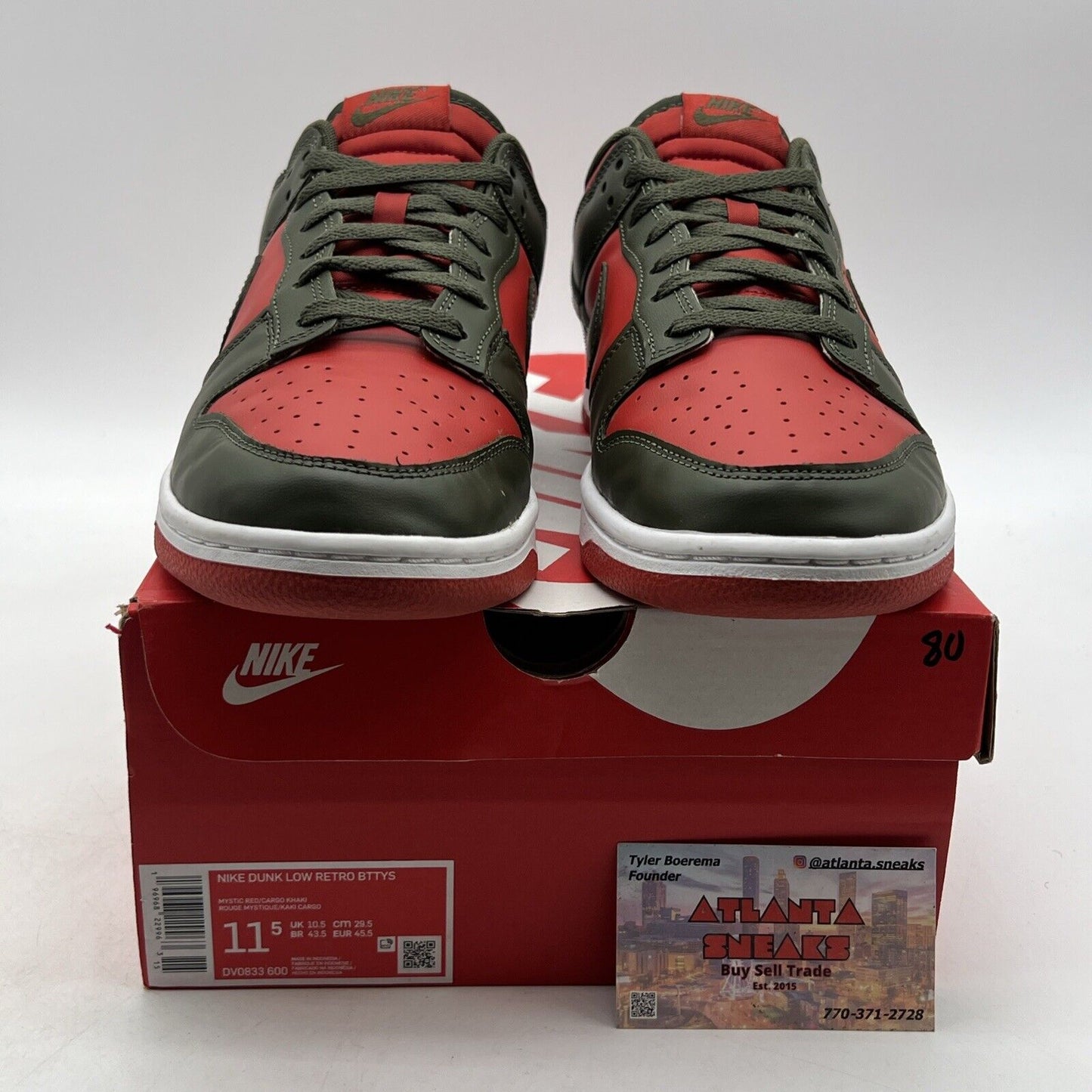 Size 11.5 - Nike Dunk Low Cargo Khaki Mystic Red (DV0833-600)