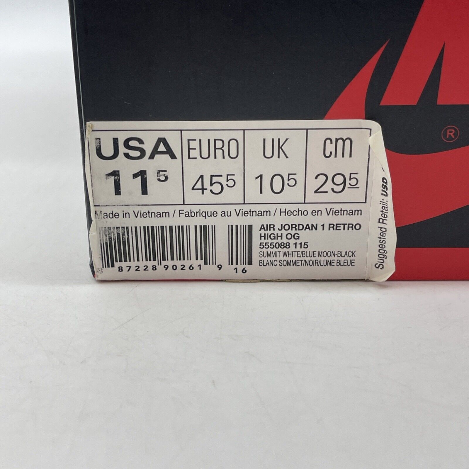 Size 11.5 - Air Jordan 1 High Best Hand in the Game - Blue Moon (555088-115)
