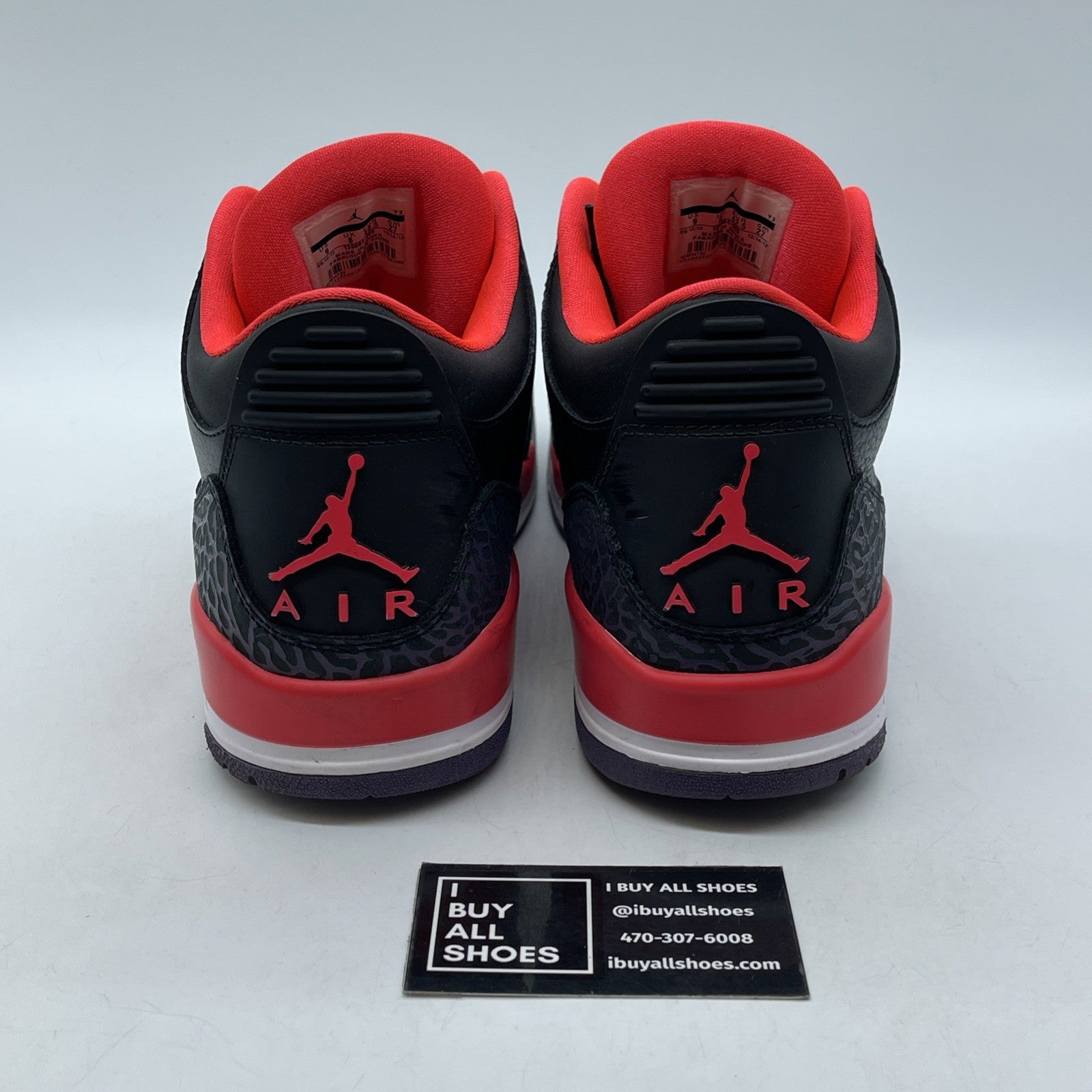 Size 9 - Air Jordan 3 Retro Crimson Black Purple Suede Leather (136064-005)
