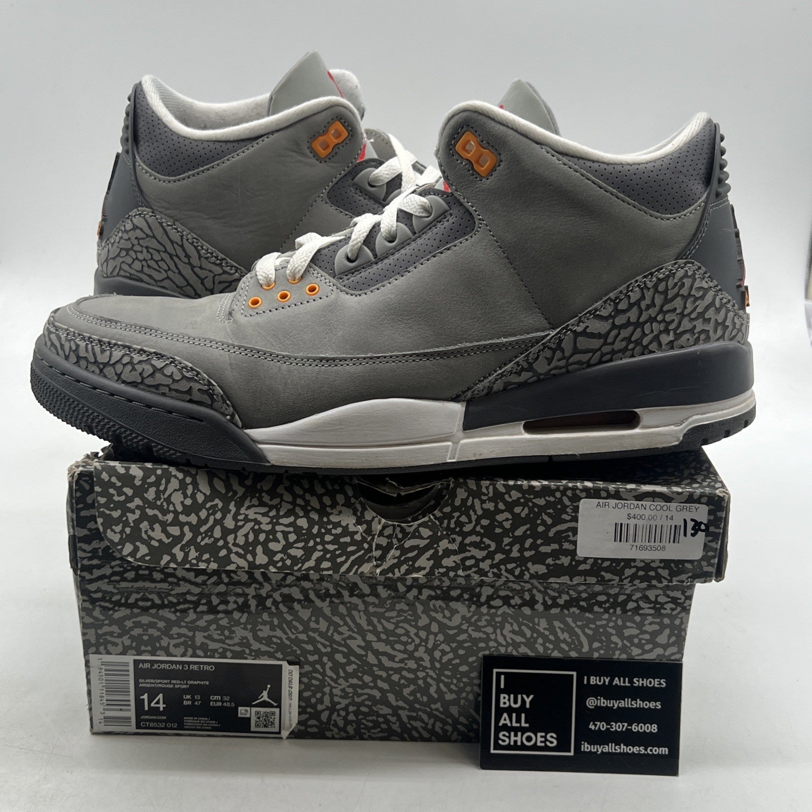 Size 14 - Air Jordan 3 Retro Mid Cool Grey (CT8532-012)