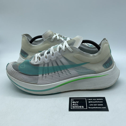 Size 13 - Nike Zoom Fly SP London Blue Green White Suede (AJ9282-103)
